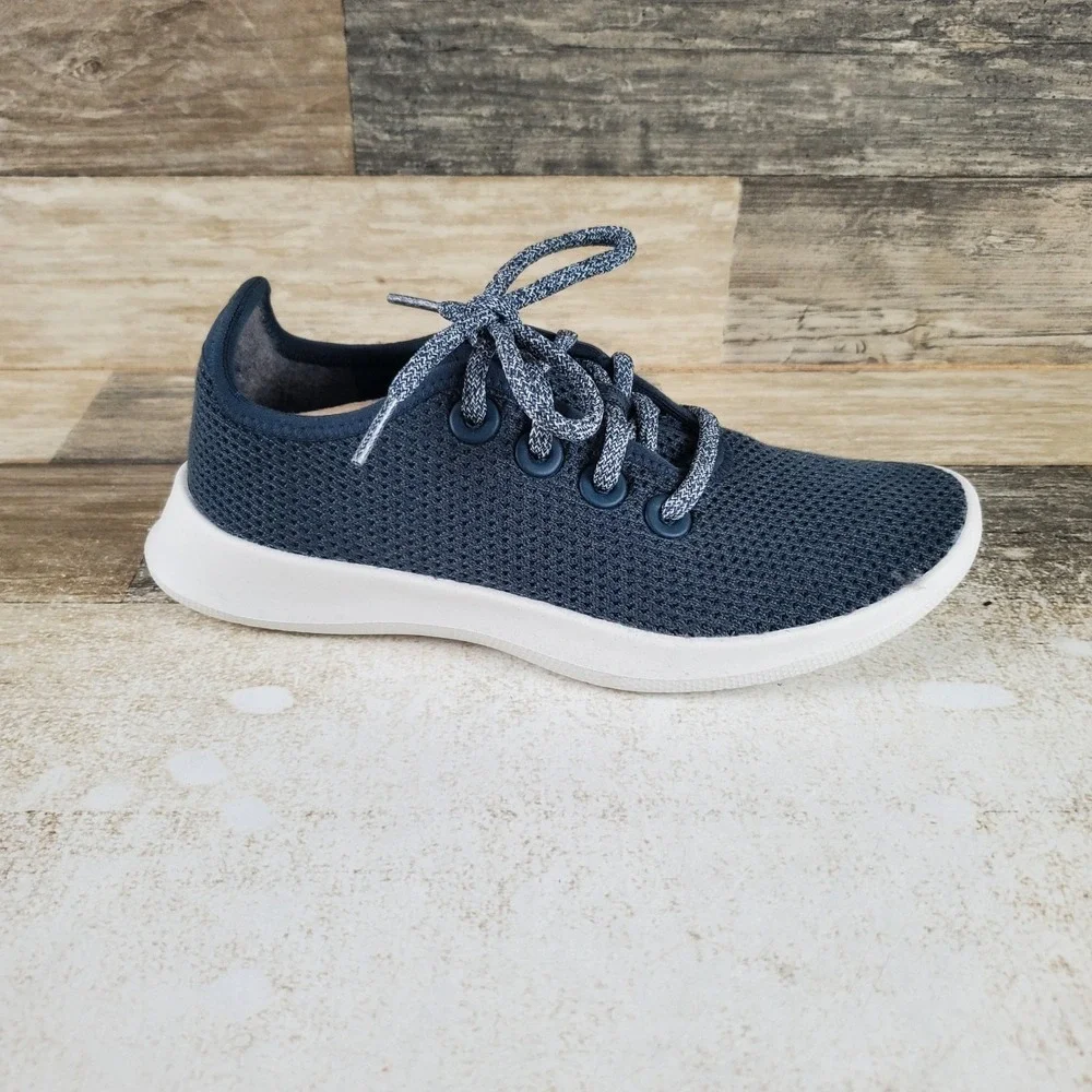 Allbirds Tree Runner Womens Shoes Sz 5 Running Kauri Navy Knit Lace Up Sneakers